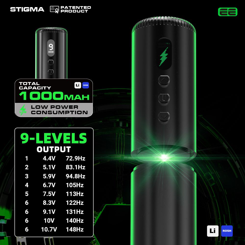 Stigma EE Dual Control Wireless Battery Rotary Tattoo Machine Pen