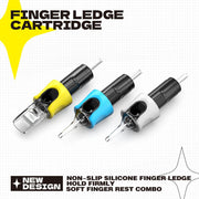 Silicone Tattoo Finger Ledge Cartridges Needles #12 #10 16Pcs With Membrane