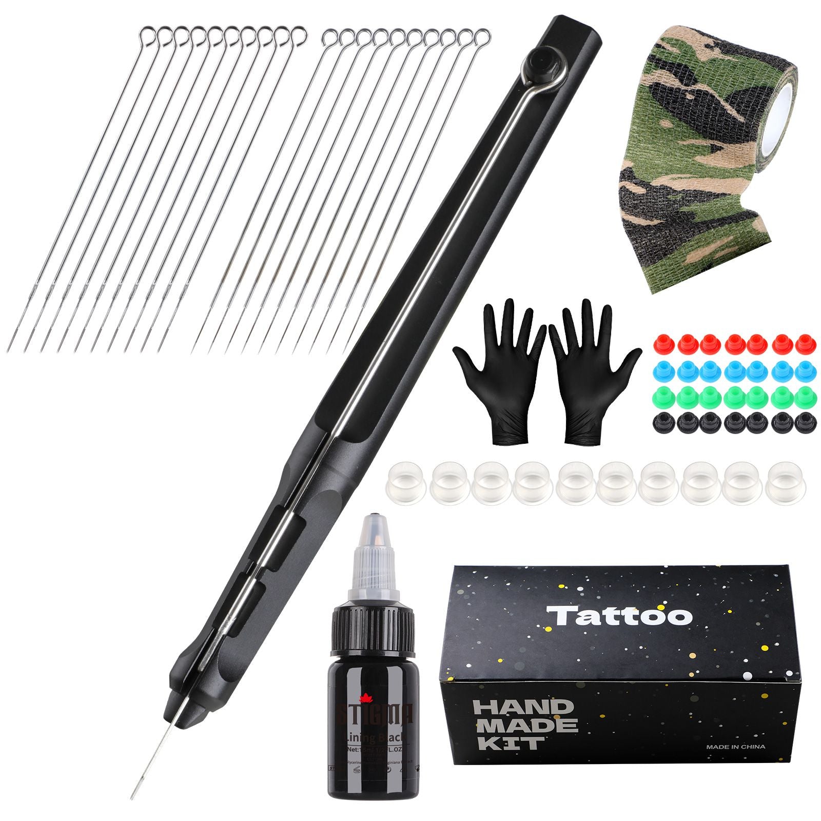 Hand Poke and Stick Tattoo Kit ATOMUS DIY Tattoo Poke Pen with 50pcs Tattoo  Needles and 50pcs Grommets for Tattoo Artist and Beginners  Amazonin  Beauty