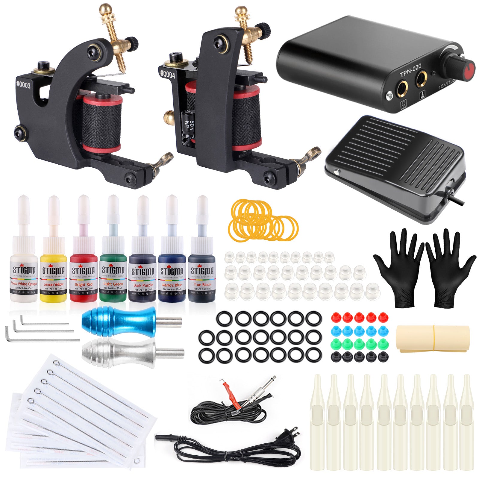 Tattoo Kit for Beginners Complete Pro Coil Tattoo Gun Kit for Starters with  6 Co